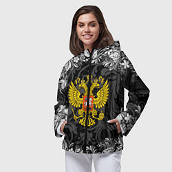 Ветровка с капюшоном женская Российская Федерация, цвет: 3D-черный — фото 2