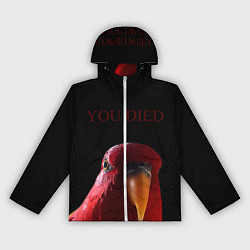 Ветровка с капюшоном женская Красный попугай Red parrot, цвет: 3D-белый