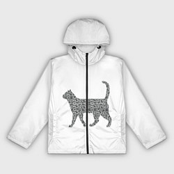 Ветровка с капюшоном женская QR - кот, цвет: 3D-черный