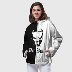 Ветровка с капюшоном женская Pit Bull боец, цвет: 3D-белый — фото 2