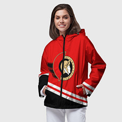 Ветровка с капюшоном женская Оттава Сенаторз, цвет: 3D-черный — фото 2