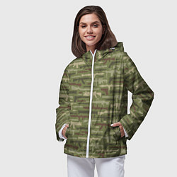 Ветровка с капюшоном женская Оружие камуфляж, цвет: 3D-белый — фото 2