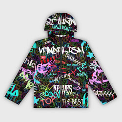 Ветровка с капюшоном женская Neon graffiti Smile, цвет: 3D-черный