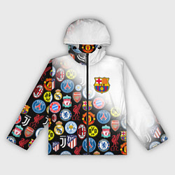 Ветровка с капюшоном женская FC BARCELONA LOGOBOMBING, цвет: 3D-черный