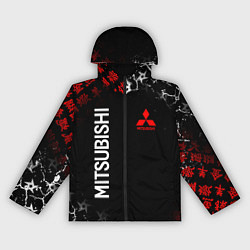Ветровка с капюшоном женская MITSUBISHI SAMURAI JAPAN STYLE ИЕРОГЛИФЫ, цвет: 3D-черный