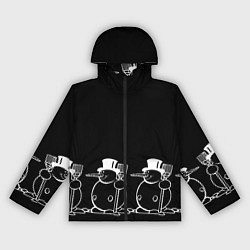 Женская ветровка Снеговик на черном фоне