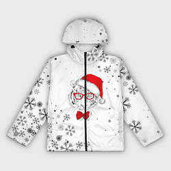 Женская ветровка Новогодний тигр летящие снежинки