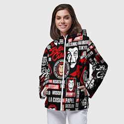 Ветровка с капюшоном женская БУМАЖНЫЙ ДОМ ЛОГОБОМБИНГ LA CASA DE PAPEL, цвет: 3D-белый — фото 2