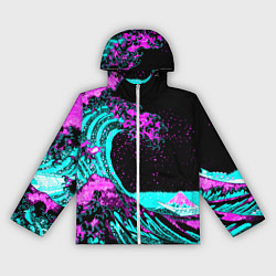Женская ветровка НЕОНОВАЯ ЯПОНИЯ, ВОЛНА, ФУДЗИЯМА NEON JAPAN