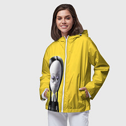 Ветровка с капюшоном женская Семейка Аддамс - Горящий Тур Уэндзи, цвет: 3D-белый — фото 2