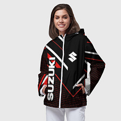 Ветровка с капюшоном женская Suzuki SPORT, цвет: 3D-белый — фото 2