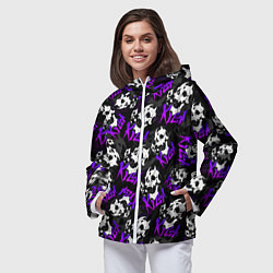 Ветровка с капюшоном женская JOJO KILLER QUEEN КОРОЛЕВА УБИЙЦА УЗОР, цвет: 3D-белый — фото 2