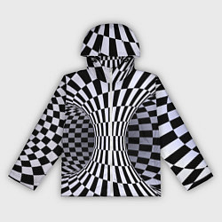 Женская ветровка Оптическая Иллюзия, черно белая