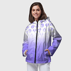 Ветровка с капюшоном женская GENSHIN IMPACT SYMBOL PATTERN SAKURA САКУРА, цвет: 3D-черный — фото 2
