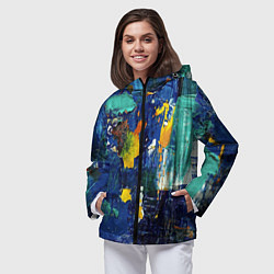 Ветровка с капюшоном женская КРАСКА PAINT, цвет: 3D-черный — фото 2