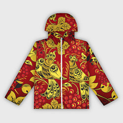Ветровка с капюшоном женская Хохлома, цвет: 3D-белый