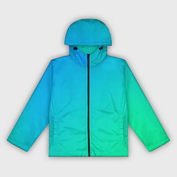 Женская ветровка Бирюзовый градиент В небольшую клеточку