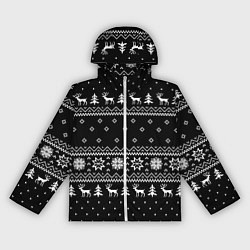 Женская ветровка ЧЁРНЫЙ НОВОГОДНИЙ СВИТЕР С ОЛЕНЯМИ 2022