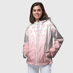 Ветровка с капюшоном женская ГЕНШИН ИМПАКТ ЯПОНИЯ САКУРА ЦВЕТОК, цвет: 3D-белый — фото 2