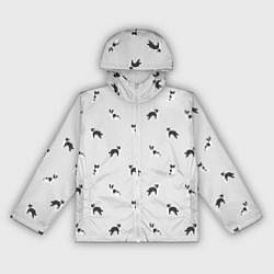 Женская ветровка Черно-белые собачки паттерн