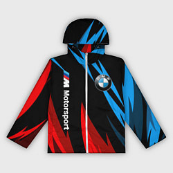 Ветровка с капюшоном женская BMW Логотип Узор, цвет: 3D-белый