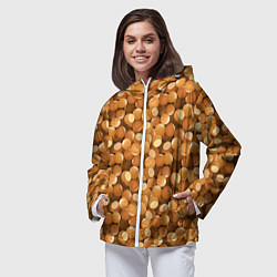 Ветровка с капюшоном женская Орехи Фундук, цвет: 3D-белый — фото 2