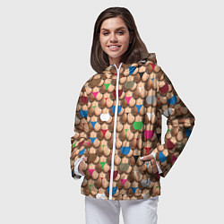 Ветровка с капюшоном женская Попки, цвет: 3D-белый — фото 2