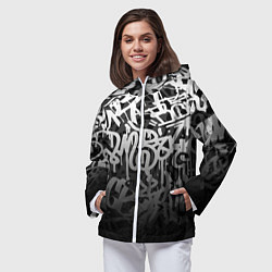 Ветровка с капюшоном женская GRAFFITI WHITE TAGS ГРАФФИТИ, цвет: 3D-белый — фото 2