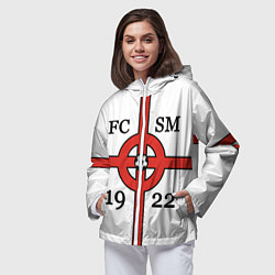 Ветровка с капюшоном женская FCSM-1922, цвет: 3D-белый — фото 2