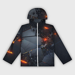 Женская ветровка НЕОНОВЫЙ ВЗРЫВ ПЛИТЫ, ОБЛОМКИ NEON EXPLOSION