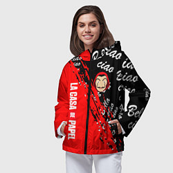 Ветровка с капюшоном женская La Casa de Papel bum bum ciao, цвет: 3D-черный — фото 2