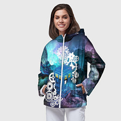 Ветровка с капюшоном женская Доктор Кто Машина Таргис, цвет: 3D-белый — фото 2