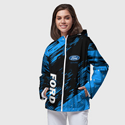 Ветровка с капюшоном женская Форд , Ford, цвет: 3D-белый — фото 2