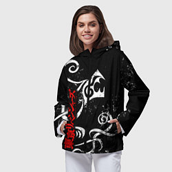 Ветровка с капюшоном женская DRAKEN TATTOO WHITE ТОСВА, цвет: 3D-черный — фото 2