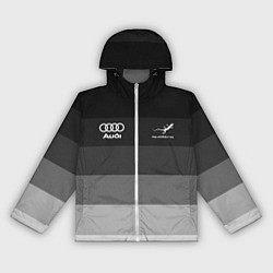 Ветровка с капюшоном женская Audi, Ауди Серый градиент, цвет: 3D-белый