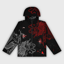 Женская ветровка Китайский дракон Красно - Белый