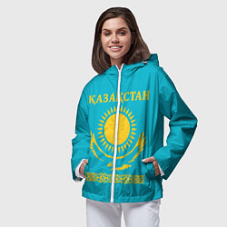 Ветровка с капюшоном женская КАЗАКСТАН, цвет: 3D-белый — фото 2