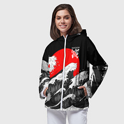 Ветровка с капюшоном женская Kisatsutai - Корпус бойни демонов, цвет: 3D-белый — фото 2