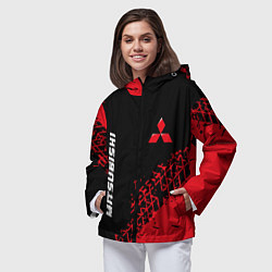 Ветровка с капюшоном женская MITSUBISHI Mitsubishi Шины, цвет: 3D-черный — фото 2