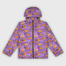 Ветровка с капюшоном женская Кошачья Йога, цвет: 3D-черный