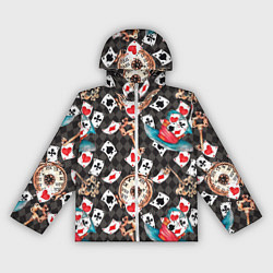 Женская ветровка Алиса в стране чудес - карты и время