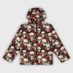 Ветровка с капюшоном женская Кровавые Черепа Skulls, цвет: 3D-черный