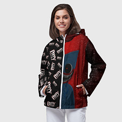 Ветровка с капюшоном женская Poppy Playtime Half Pattern Half Face, цвет: 3D-белый — фото 2