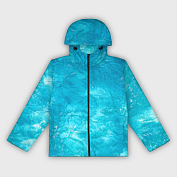 Ветровка с капюшоном женская Голубой океан Голубая вода, цвет: 3D-черный