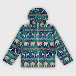 Женская ветровка Жирафы и слоны