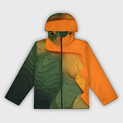 Ветровка с капюшоном женская Зеленые дюны, цвет: 3D-черный