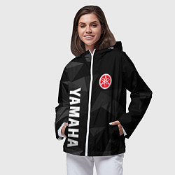 Ветровка с капюшоном женская YAMAHA СЕРАЯ ГЕОМЕТРИЯ, цвет: 3D-белый — фото 2