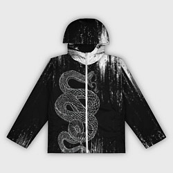 Ветровка с капюшоном женская Snake Краски Змея ЧБ, цвет: 3D-белый