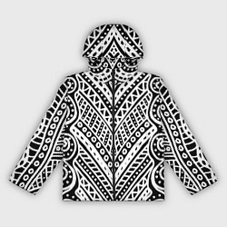 Женская ветровка Абстракция черно-белая Волны, полосы, вензеля Моно