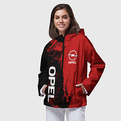 Ветровка с капюшоном женская OPEL ОПЕЛЬ ДВА ЦВЕТА, цвет: 3D-черный — фото 2